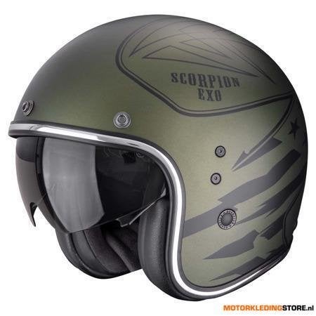 Scorpion Belfast Evo Dawg Jethelm, Mat Groen, Ophalen of Verzenden, Nieuw met kaartje