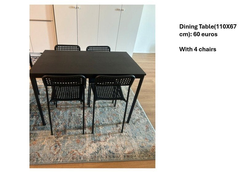 Dining Table w 4 Chairs Free, Ophalen, Zo goed als nieuw, Rechthoekig, 50 tot 100 cm