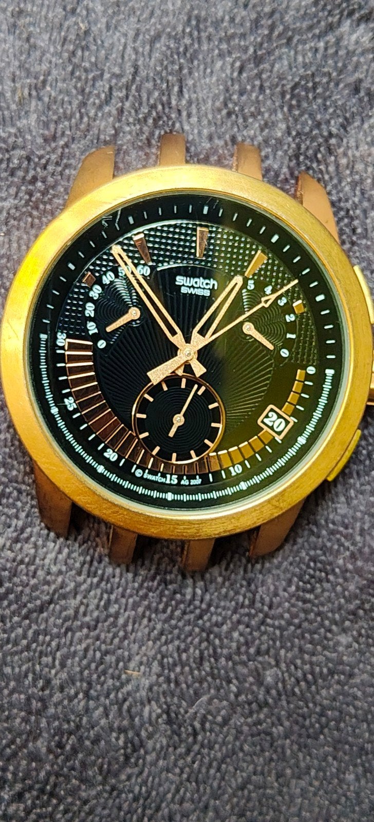 Swatch Irony Retrograde Serious Affair YRG400, Ophalen of Verzenden, Gebruikt, Staal, Swatch