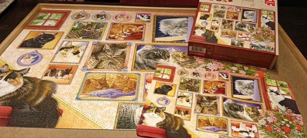 Francien's Katten Portretten Legpuzzel - 950 stukjes, Ophalen of Verzenden, 500 t/m 1500 stukjes, Gebruikt, Legpuzzel