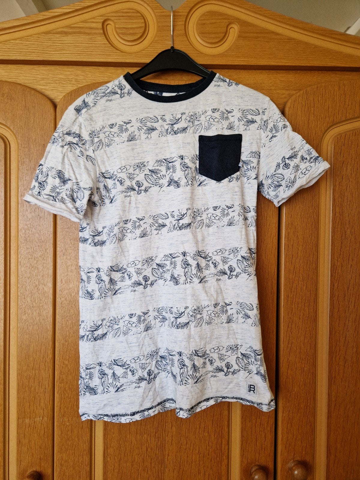 Blue Ridge T-shirt met print en borstzak - Maat M, Gebruikt, Jongen of Meisje, Ophalen of Verzenden, Shirt of Longsleeve