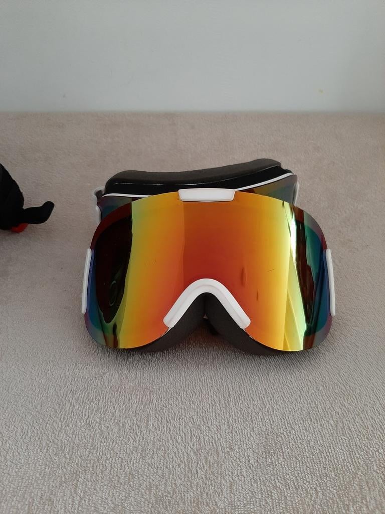 Skibril met oranje spiegelglazen (2x), Ophalen of Verzenden, Gedragen