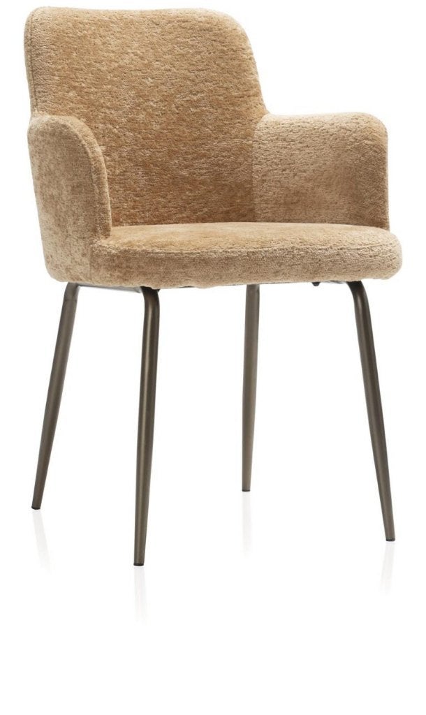 6 Nieuwe Armleuning stoelen, Oker, NU Samen voor € 650,=, Ophalen, Overige kleuren, Nieuw, Stof