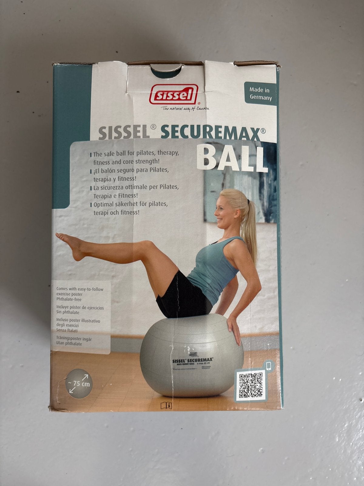Sissel Securemax Fitnessbal 75 cm - Nieuw in doos, Sport en Fitness, Ophalen of Verzenden, Zo goed als nieuw, Buik, Fitnessbal