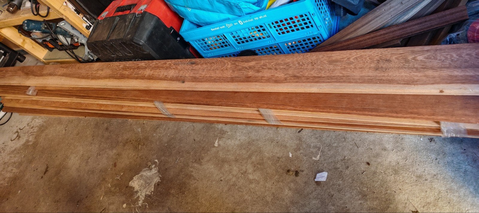Kambala (Iroko) hardhout planken met messing en groef, Ophalen, Overige houtsoorten, Minder dan 25 mm, Plank