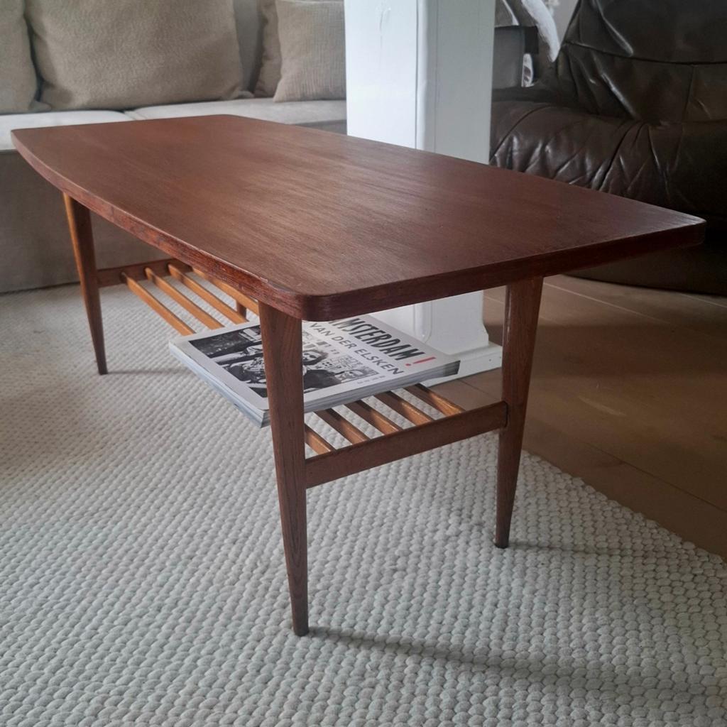 Vintage salontafel, koffietafel, sigaarpoten jaren 60, Ophalen, Gebruikt, 100 tot 150 cm, 50 tot 100 cm