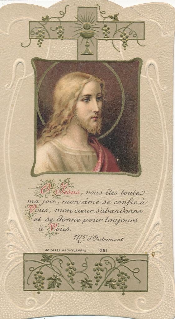 Mooi oud devotieprentje van Christus, Verzenden, Zo goed als nieuw, Kaart of Prent, Christendom | Katholiek