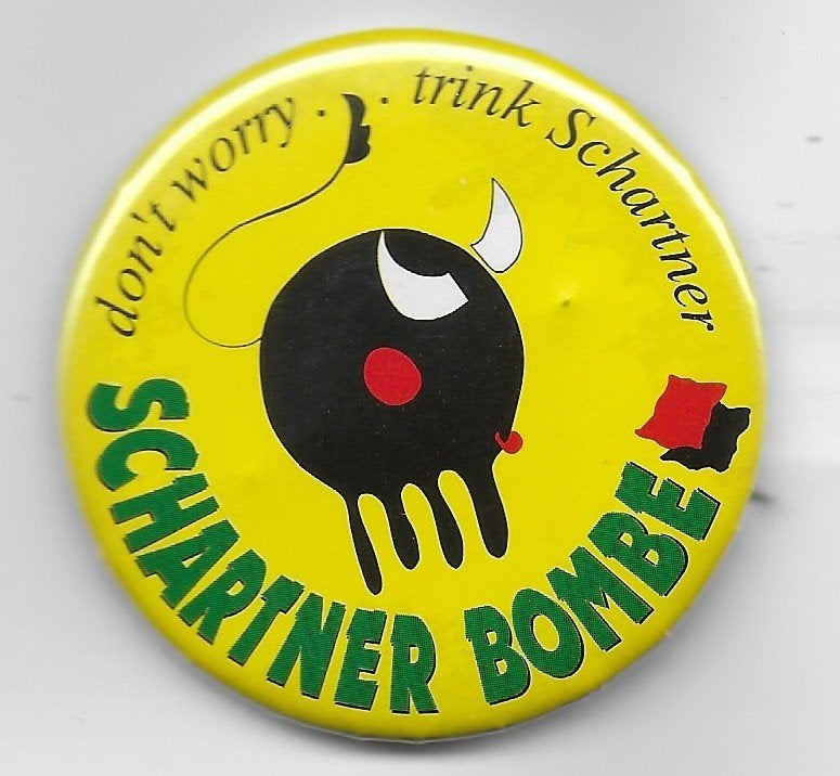Button Schartner Bombe, Ophalen of Verzenden, Zo goed als nieuw, Overige onderwerpen, Button