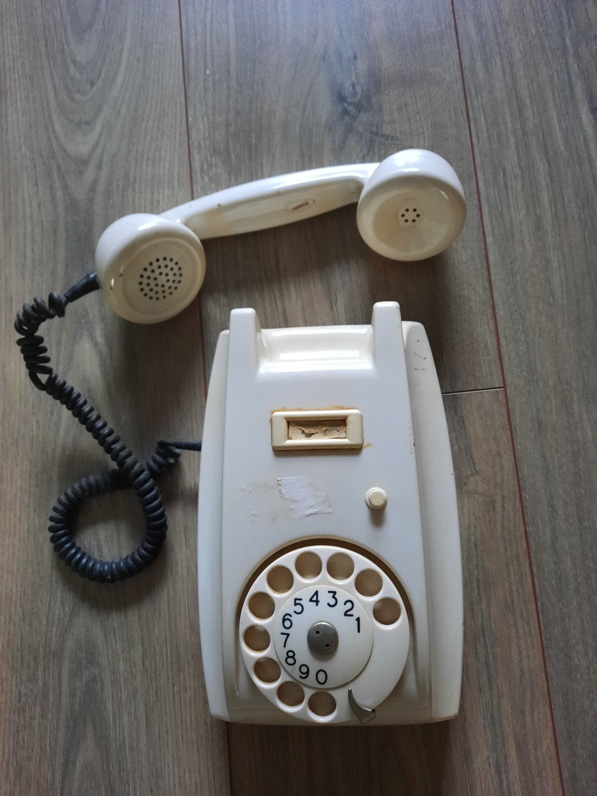 Vintage PTT wandtelefoon met draaischijf - Jaren '60, Ophalen, Gebruikt, Met draaischijf