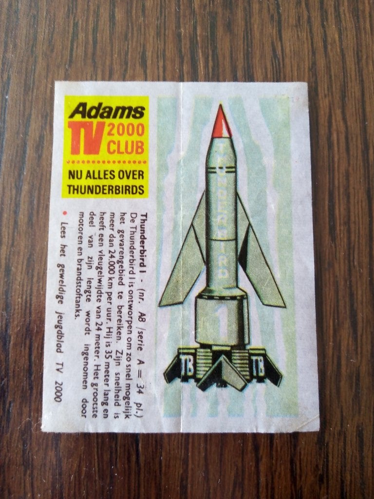thunderbird 1 nr.A.8 *1966*-adams serie tv 2000  club, Alle leeftijden, Ophalen of Verzenden, Gebruikt, Science Fiction en Fantasy