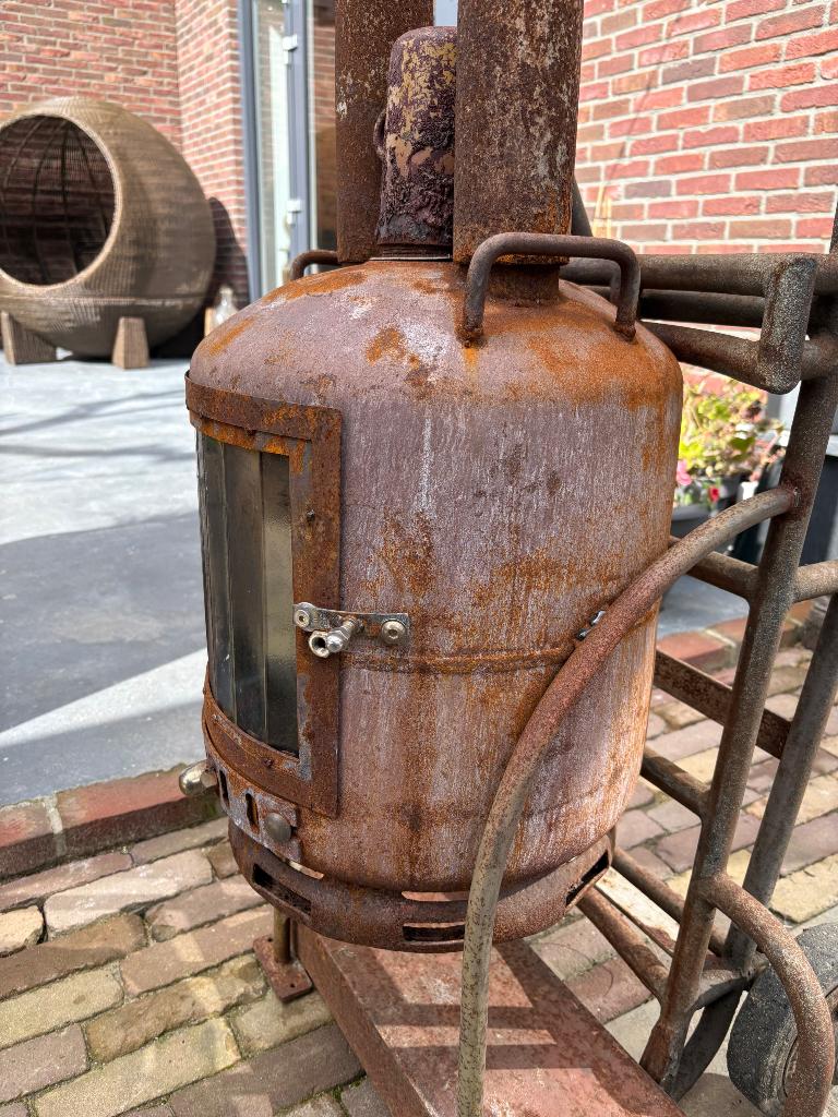 Terraskachel tuinkachel robuust ijzer, Tuin en Terras, Tuinhaarden, Ophalen, Gebruikt