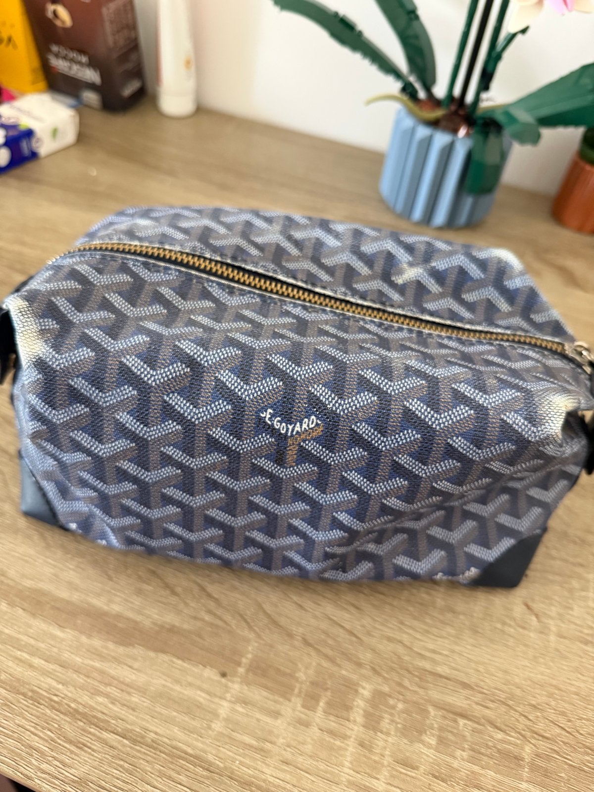 Goyard Toilettas Blauw - Stijlvol en Praktisch, Sieraden, Tassen en Uiterlijk, Ophalen of Verzenden, Gebruikt, Blauw, Heer of Dame