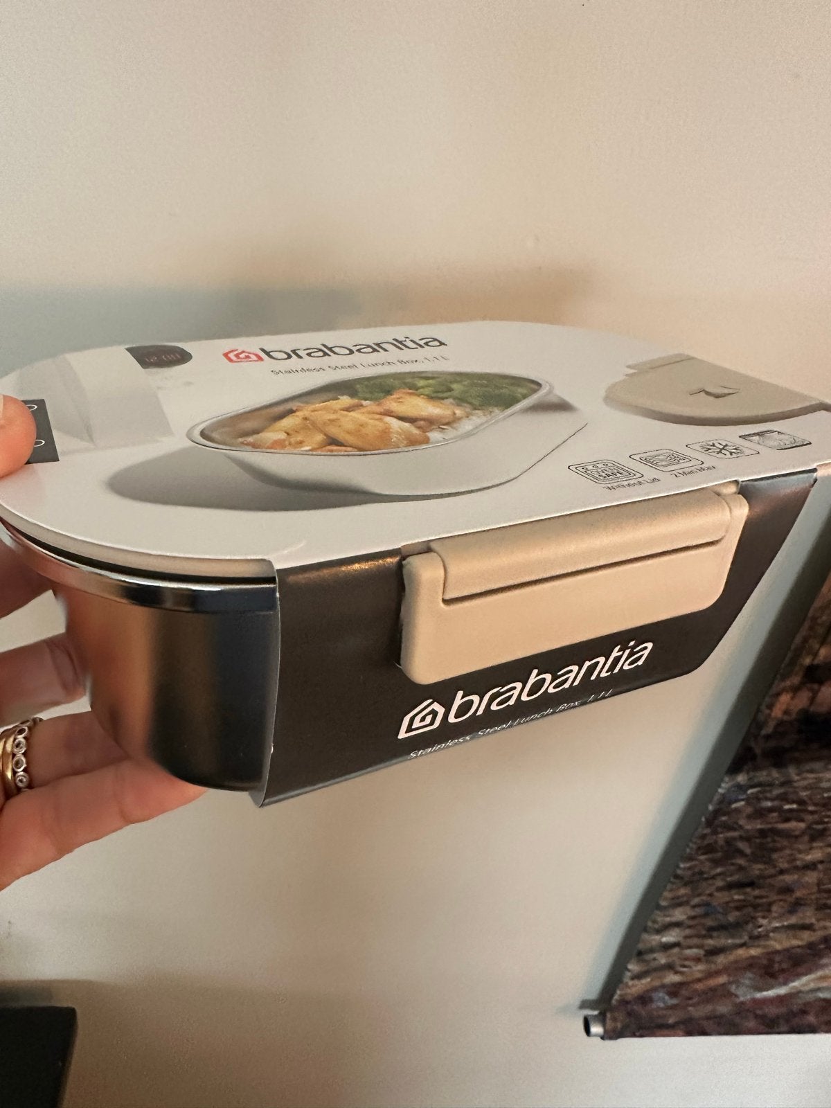 New Brabantia RVS Lunchbox 1.1L - Nieuw in verpakking, Ophalen of Verzenden, Metaal, Broodtrommel, Brabantia