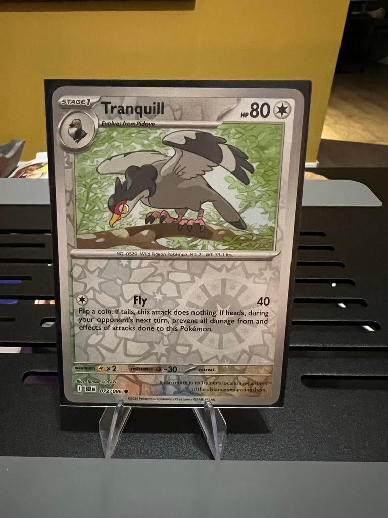 Pokémon Kaart: Tranquill Reverse Holo (072/086) - Zeldzaam, Ophalen of Verzenden, Zo goed als nieuw, Losse kaart