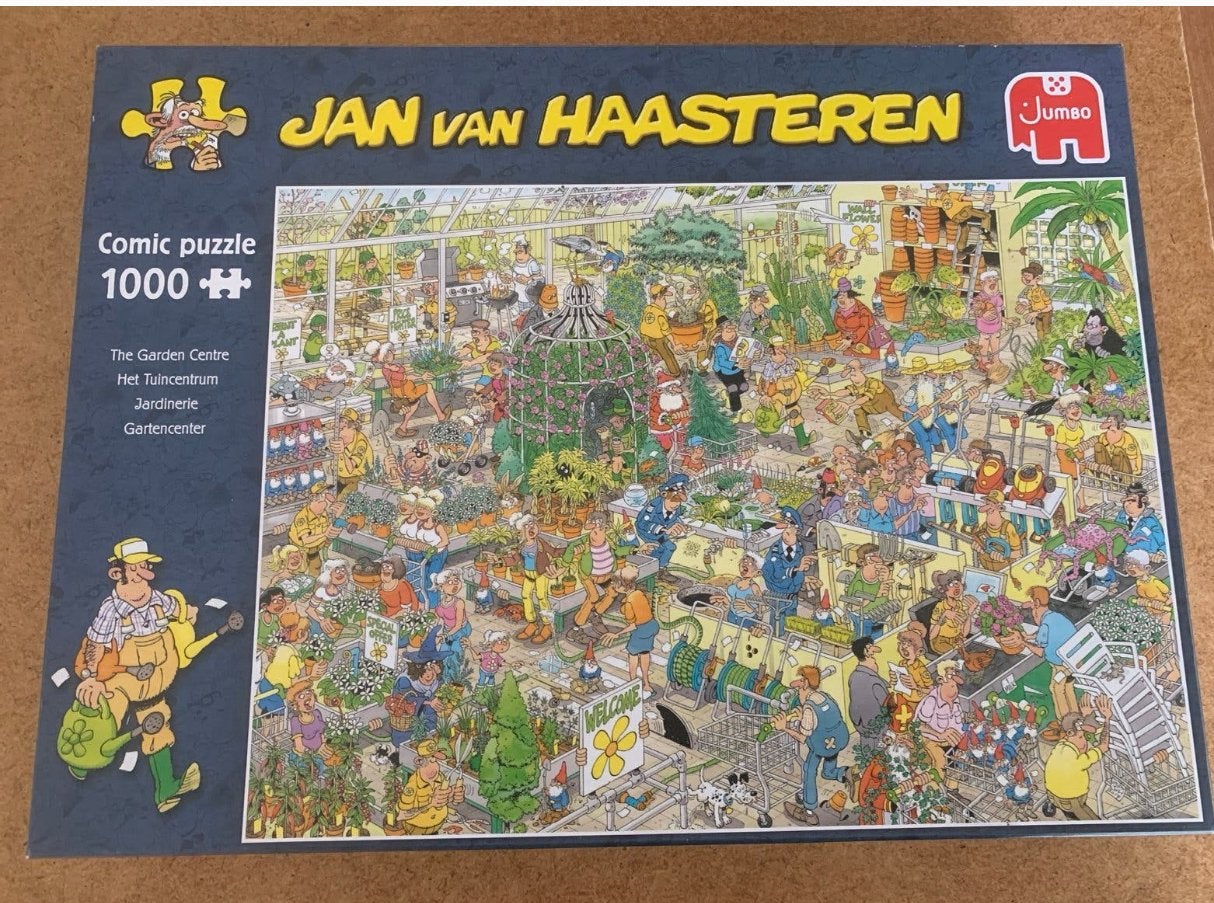 Jan van Haasteren Comic Puzzel - Het Tuincentrum 1000 stukje, Ophalen of Verzenden, 500 t/m 1500 stukjes, Zo goed als nieuw, Legpuzzel