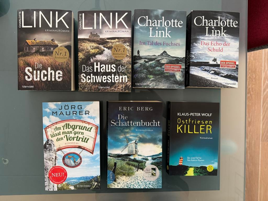 7x duitstalige krimi Charlotte Link, Maurer, Berg en Wolf, Ophalen of Verzenden, Gelezen