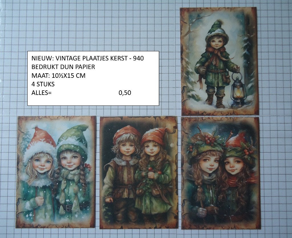 ❤️❤️vintage plaatjes kerst 940 ( alleen verzenden, Ophalen, Nieuw, Kerst, Knipvel