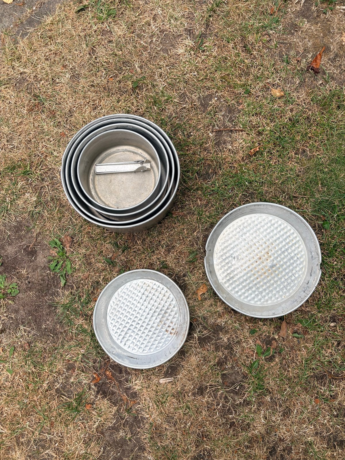 Vintage Aluminium Pannenset - Diverse Maten, Huis en Inrichting, Ophalen, Gebruikt, Met deksel, Aluminium