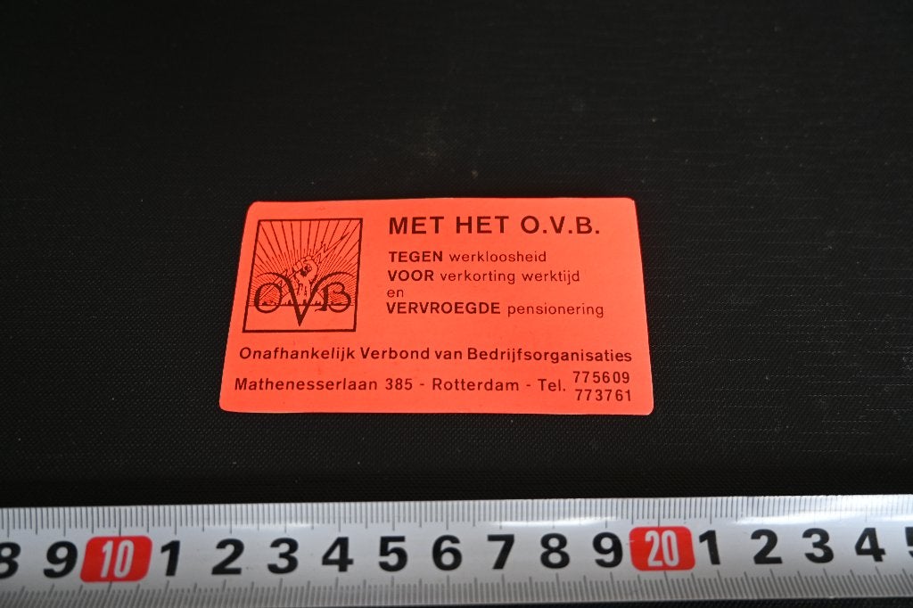 sticker Rotterdam O.V.B. Onafhankelijk Verbond van Bedrijfso, Verzamelen, Ophalen, Zo goed als nieuw