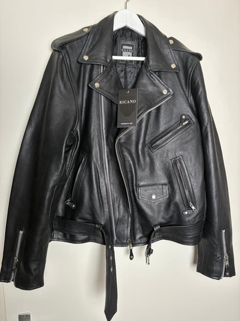 Ricano Brando biker leren jas maat M NIEUW! 100% leer, Kleding | Heren, Ophalen of Verzenden, Nieuw, Maat 48/50 (M), Zwart
