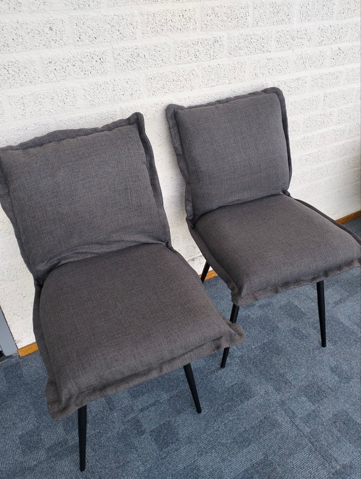4x Eetkamerstoel Klinten Ikea, Ophalen, Zo goed als nieuw, Grijs