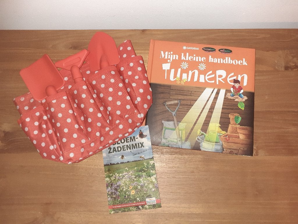 TuinSetje;Tas met gereedschap,Boek, Zaad, Handschoen. Nieuw, Ophalen of Verzenden, Nieuw, Taal en Lezen
