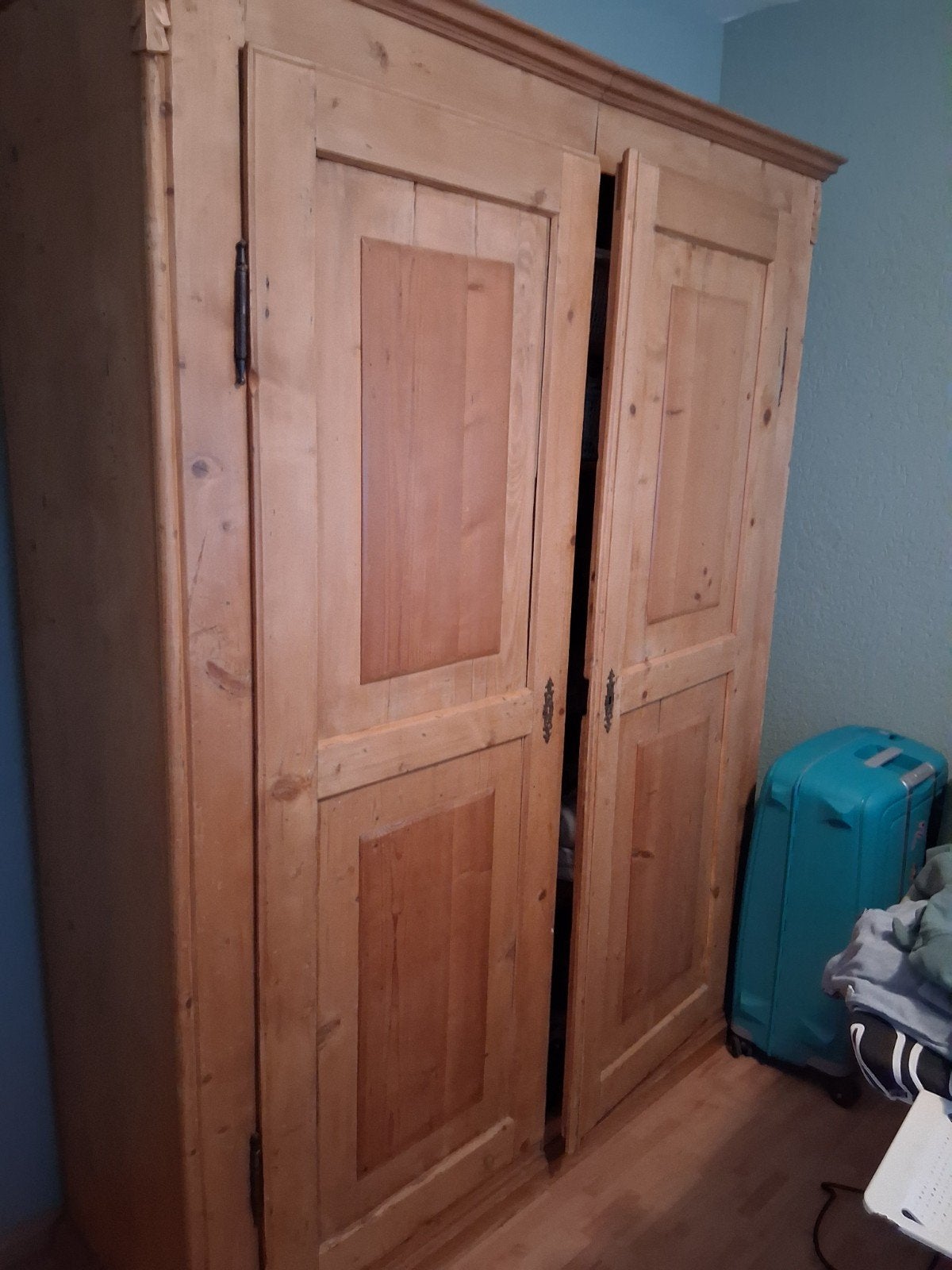 Antieke Grenen Kast met Legplanken - Demontabel, Antiek en Kunst, Ophalen