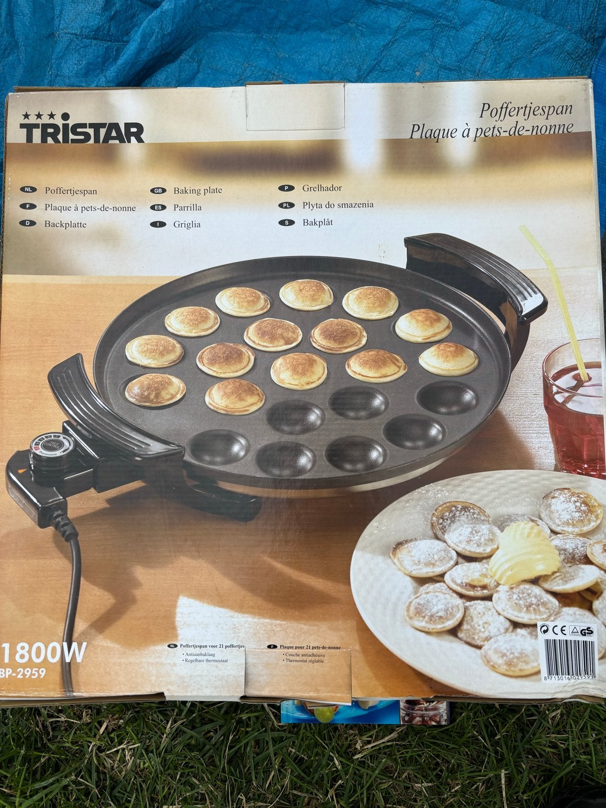 Tristar Poffertjespan 1800W met receptenboekje, Witgoed en Apparatuur, Onderdelen en Toebehoren, Nieuw, Ophalen of Verzenden
