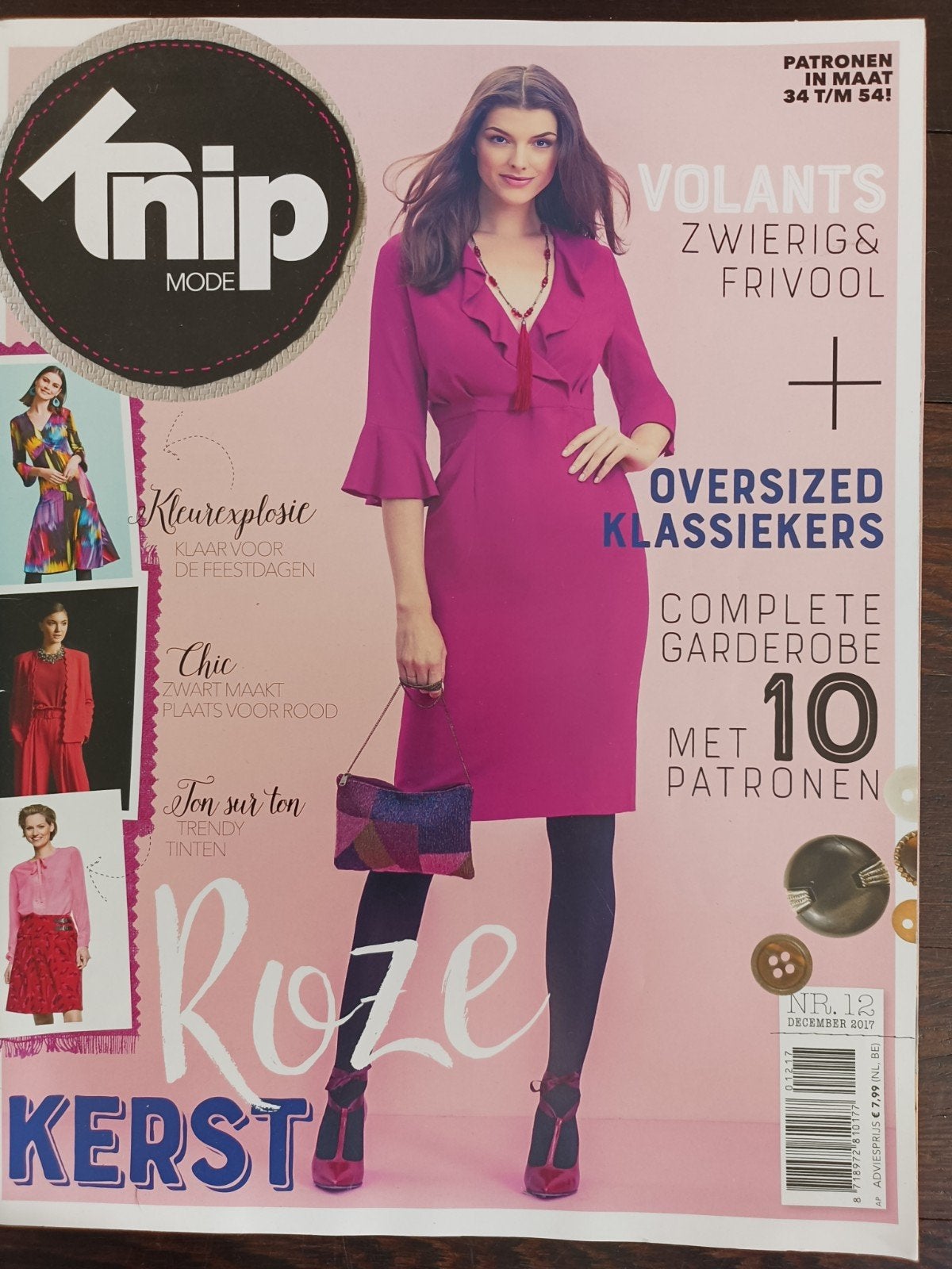 Knipmode december 2017 complete garderobe met 10 patronen, Ophalen of Verzenden, Nieuw, Vrouw, Knipmode