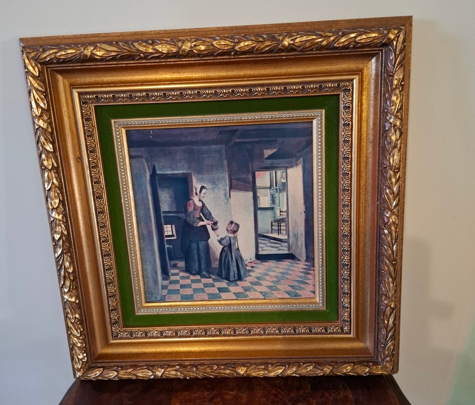 Schilderij baroklijst de afbeelding is een reproductie, Ophalen of Verzenden