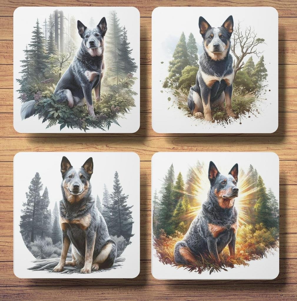 Cattle Dog Bos onderzetters met houder, Ophalen of Verzenden, Nieuw