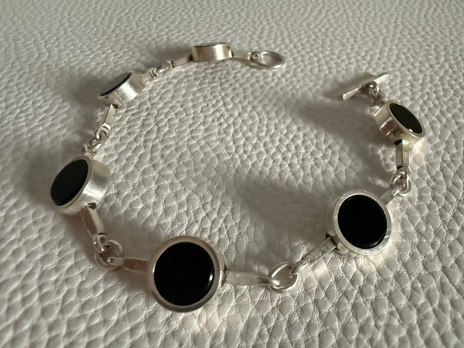 Y012/ Zilveren NIELS ERIK from Denmark Onyx armband, Gebruikt, Verzenden, Zwart, X