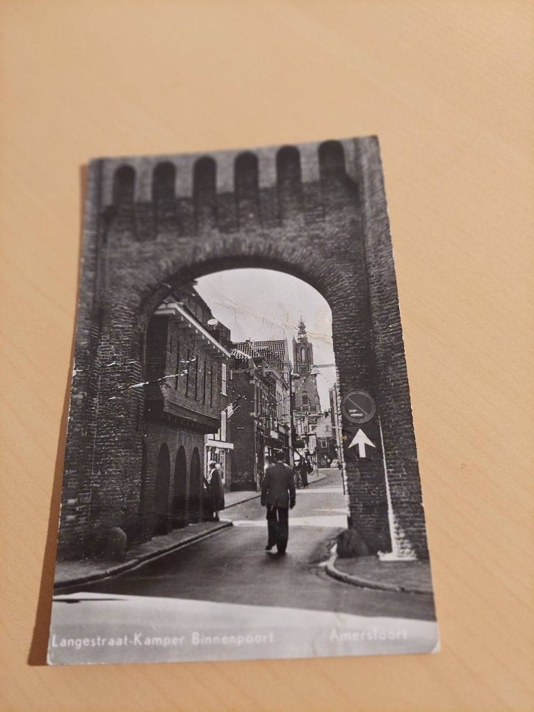 Amersfoort langestraat kamper binnenpoort, Ophalen of Verzenden, 1940 tot 1960, Gelopen, Overige thema's