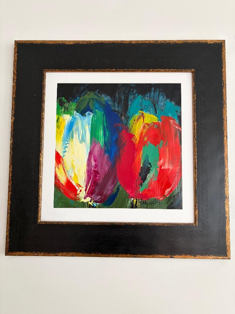 3 schilderijen Tilly Wils + lijsten, Antiek en Kunst, Ophalen