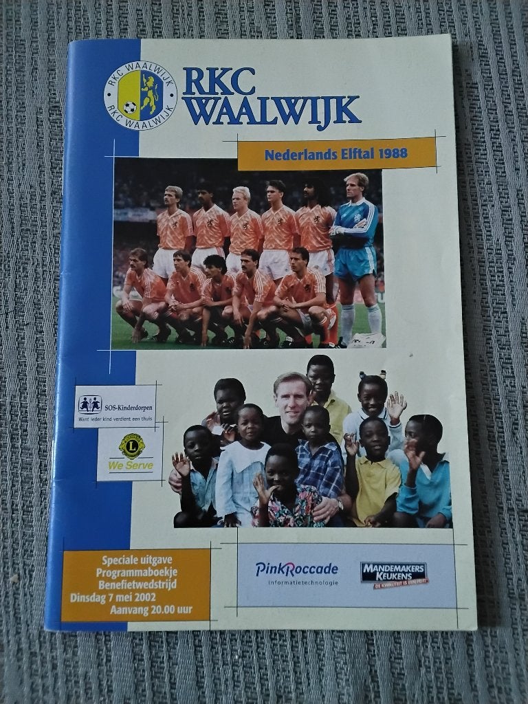 Programmaboekje RKC Waalwijk - Nederlands Elftal 1988, Ophalen of Verzenden, Zo goed als nieuw, Overige binnenlandse clubs, Boek of Tijdschrift