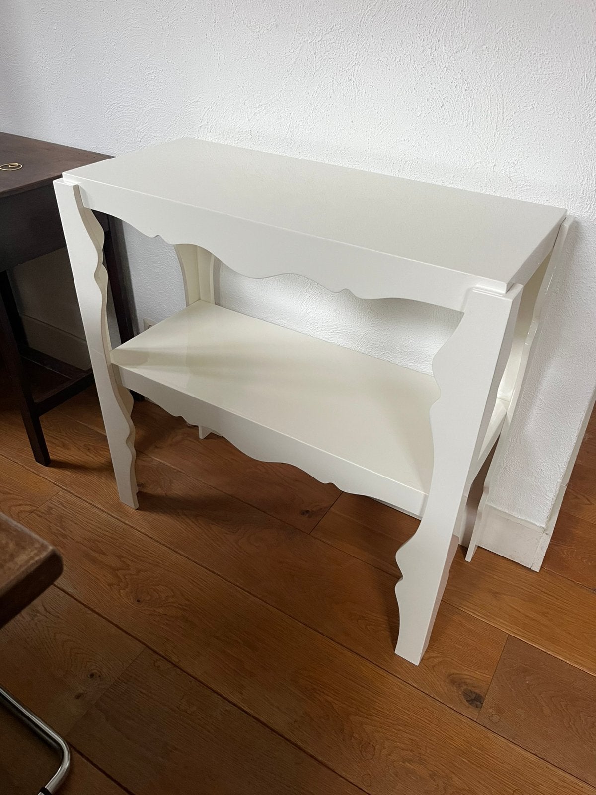 Hoogglans wit sidetable  80x35x80 zgan, Ophalen, 50 tot 100 cm, Zo goed als nieuw, Overige houtsoorten