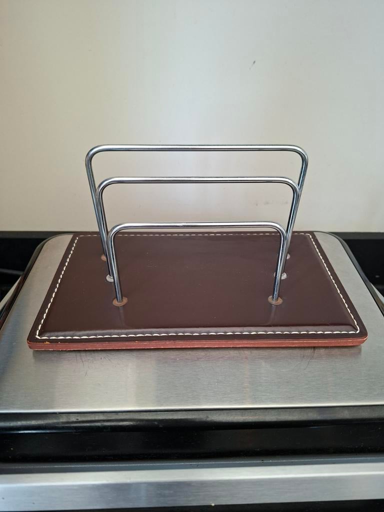 Vintage Leren Brievenstandaard - Bureau Organizer, Ophalen of Verzenden