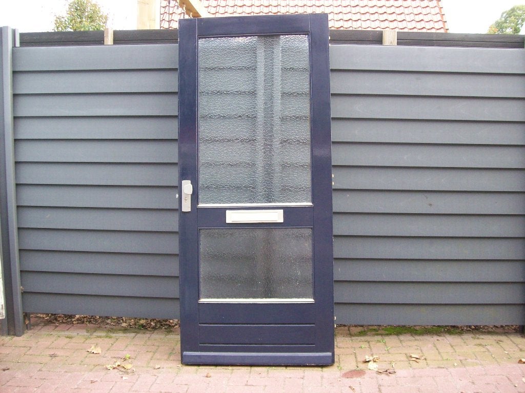 deur met glas, Ophalen, Gebruikt, 80 tot 100 cm, Buitendeur