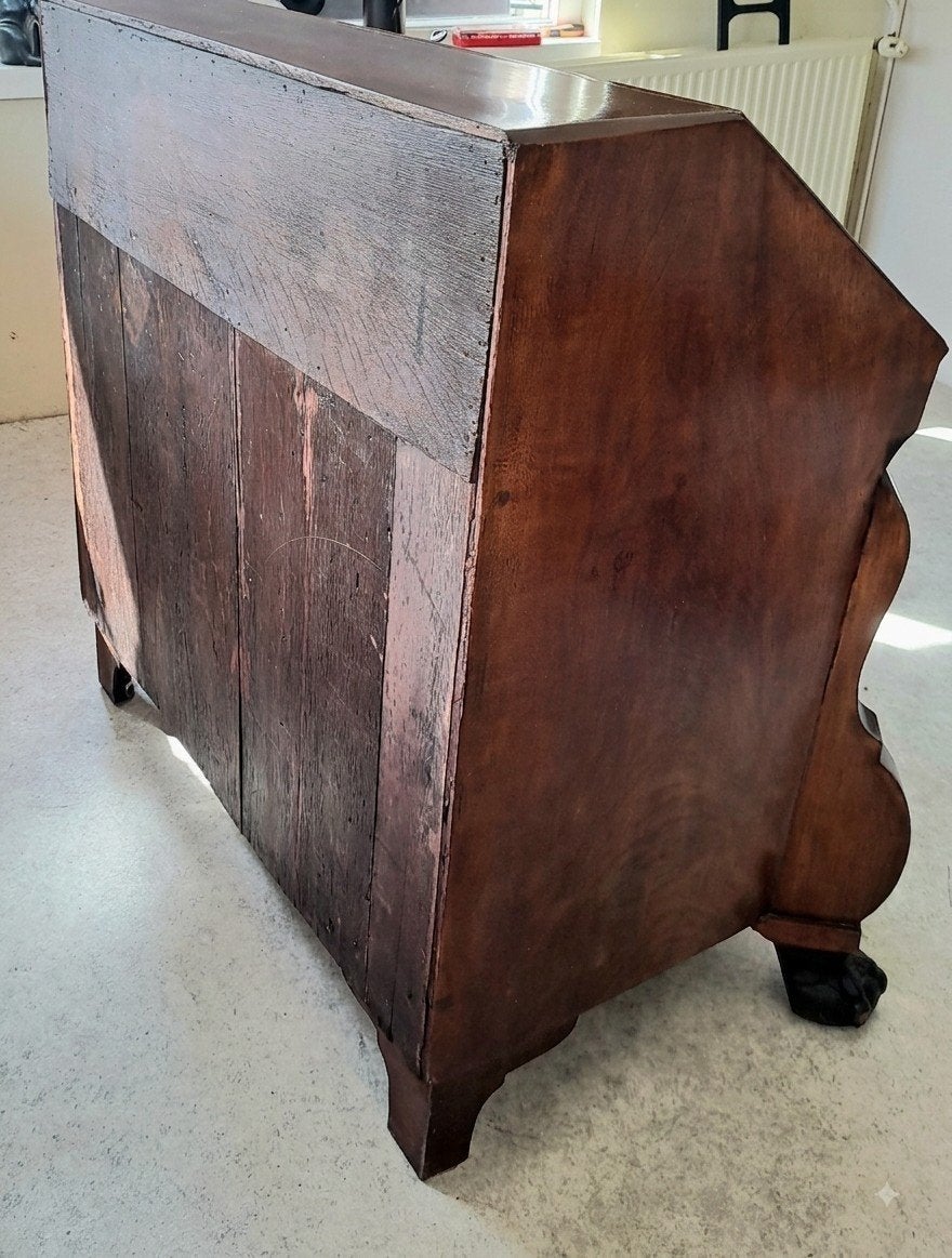 Foto 7 van Antieke Barok Secretaire Mahonie op Eikenhout ca. 1800