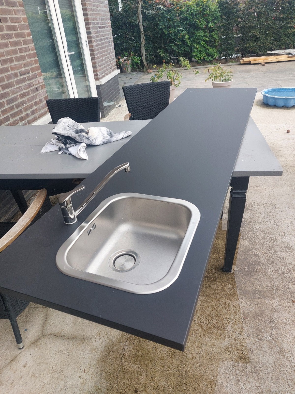 keukenblad-aanrechtblad, Ophalen, Zwart, 200 cm of meer, Minder dan 100 cm