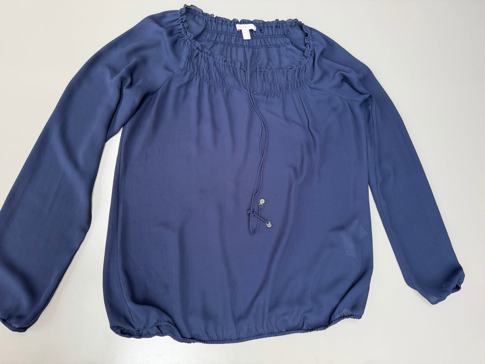 Esprit donkerblauwe blouse met lange mouwen maat 36, Kleding | Dames, Ophalen of Verzenden, Gedragen, Maat 38/40 (M), Blauw