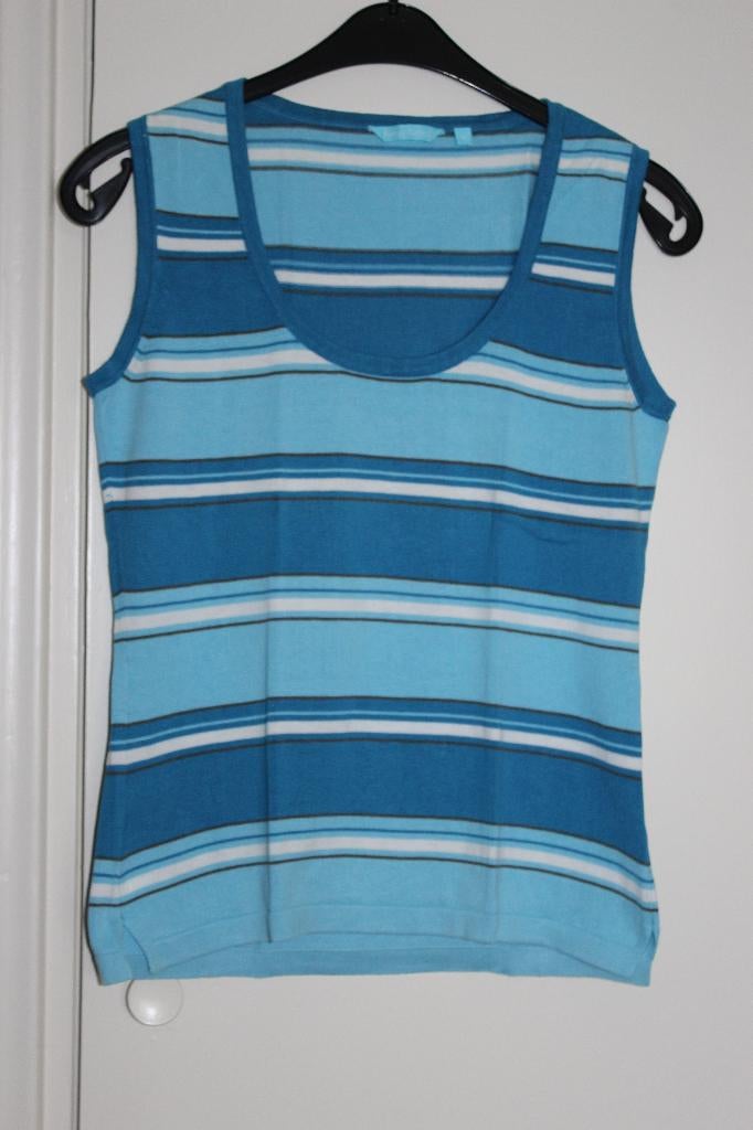 Blauw gestreepte damesspencer maat M, Maat 38/40 (M), Blauw, Ophalen of Verzenden, Zo goed als nieuw
