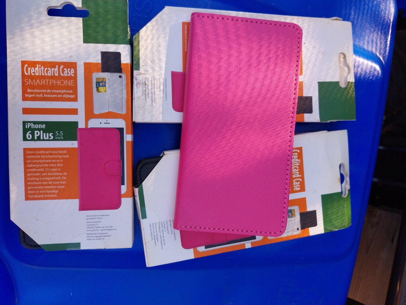 Gratis iPhone 6 Plus Creditcard Case Hoesje Roze, Telecommunicatie, IPhone 6 Plus, Overige merken, Magnetische sluiting, Nieuw