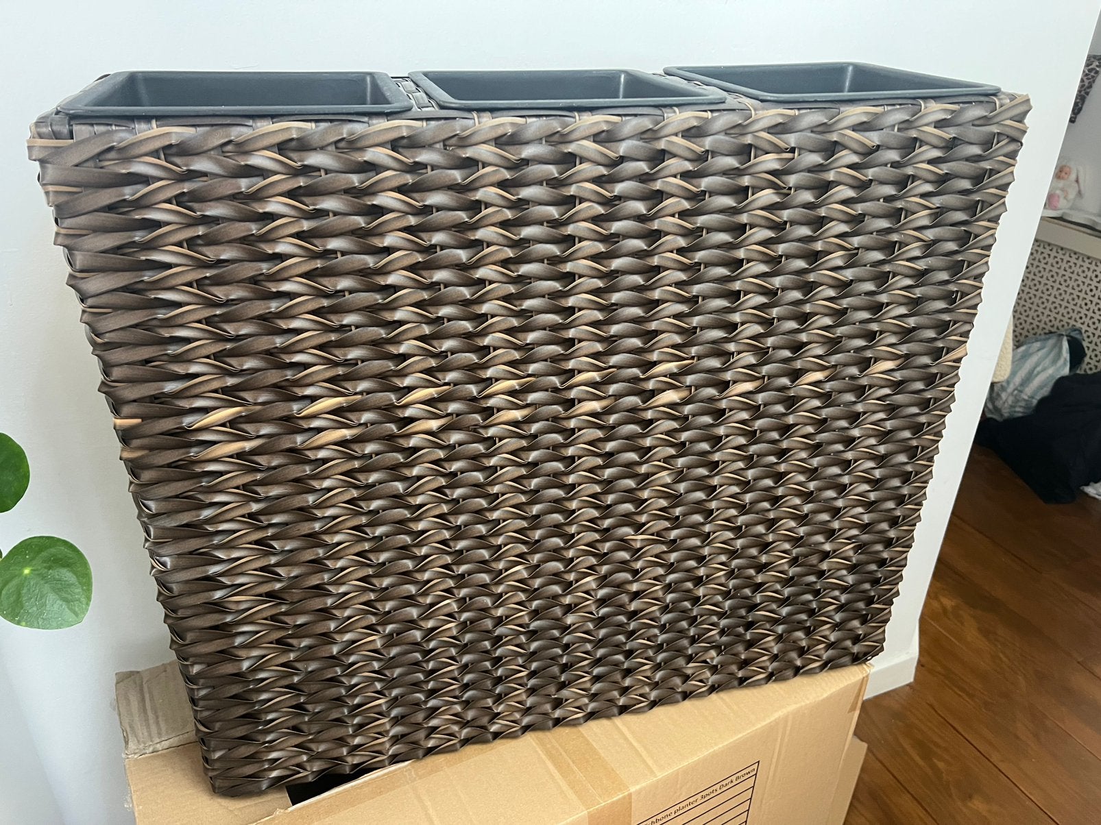 2 nieuwe rattan plantenbakken, Tuin en Terras, Bloembakken en Plantenbakken, Kunststof, Vierkant, Nieuw, Ophalen of Verzenden