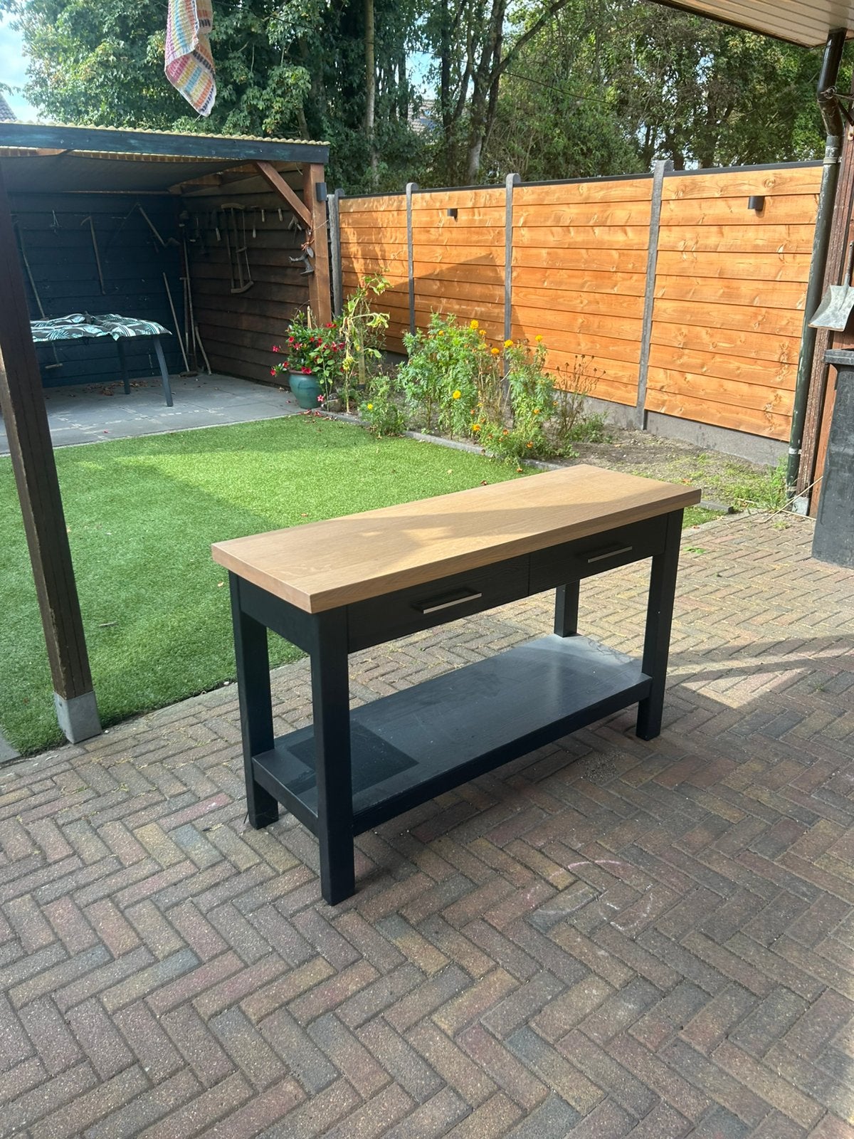 Mooie side table gebruikt, Ophalen, Zo goed als nieuw, 25 tot 50 cm, Rechthoekig