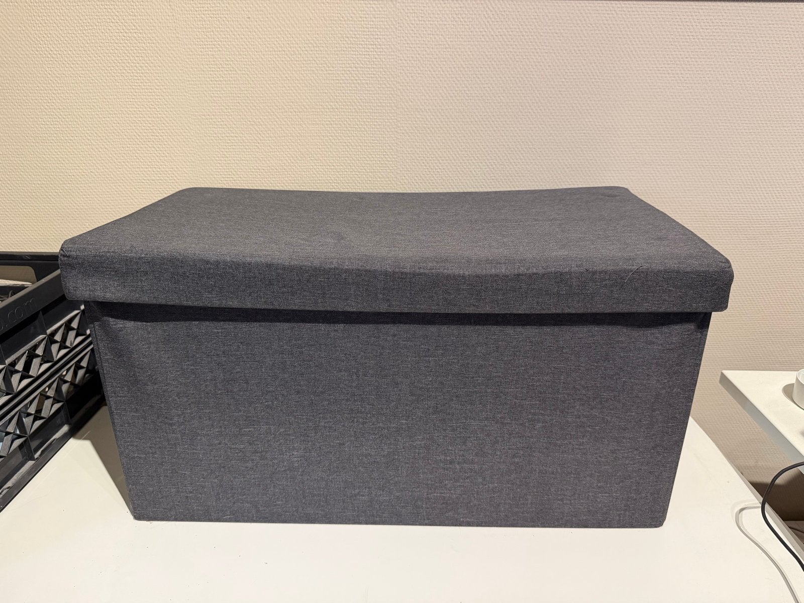 Opvouwbare opbergbox met deksel - Grijs, Ophalen, Overige materialen, Gebruikt, Minder dan 50 cm