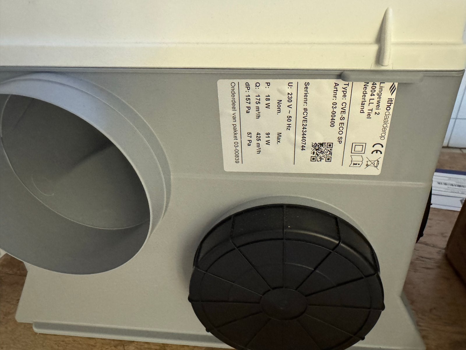 Itho Daalderop CVE-S ECO SP Ventilatiebox, Ophalen, Nieuw, Overige