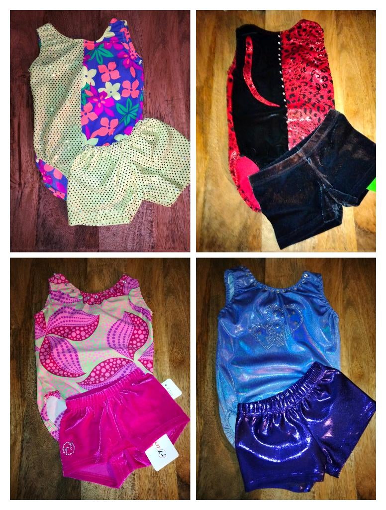 Diverse turnpakjes met turnbroekjes maat 104 SALE, Sport en Fitness, Turnen, Kleiner dan kindermaat 122, Ophalen of Verzenden