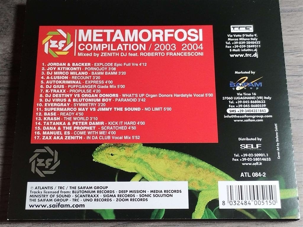 Roberto Francesconi / Zenith DJ ‎– Metamorfosi 2003 2004, Cd's en Dvd's, Ophalen of Verzenden, Zo goed als nieuw, Disco