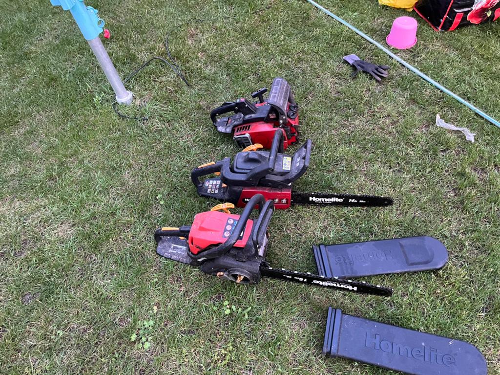 3 x motor kettingzaag, Ophalen, Zo goed als nieuw, Benzine